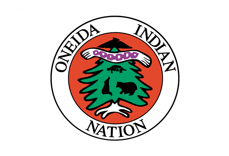 The focal point of The Oneida Indian Nation Seal is a white pine tree, known as the Tree of Peace, which represents the good mind.